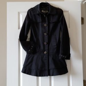 Guess Skirted Ruffle Tiered Trench Raincoat XS